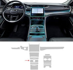 FDAIUN precut interior scratch protector film applied onto a glossy car center console screen.