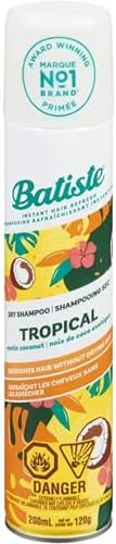 Batiste tropical dry shampoo aerosol can back label