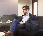 KROSER expandable computer briefcase showing internal compartments and laptop sleeve
