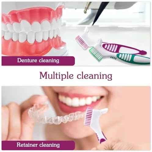 Ceonam travel carrying case open with two denture toothbrushes neatly packed inside.