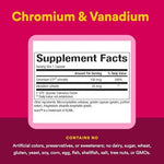 Metabolism supporting chromium vanadium health supplements for adults