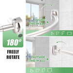 Brushed nickel finish on Haryaers curved shower curtain rod
