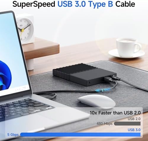 Cable Matters SuperSpeed USB 3.0 Type A to B Cable in Black 10 Feet - Image 6