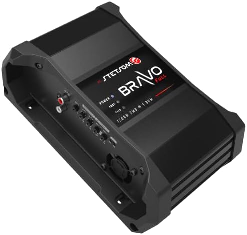 Stetsom Bravo Full 1200.1 full-range high-definition amplifier showing integrated smart cooling system vents.