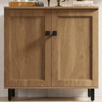 Fensuln sideboard cabinet showing interior adjustable shelves