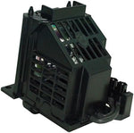 Side perspective of the replacement television lamp housing assembly illustrating the secure terminal connections.