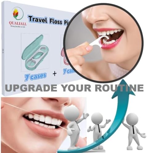 Ergonomic QUALIALL toothpick flosser handle showing the non-slip grip and textured tail hook