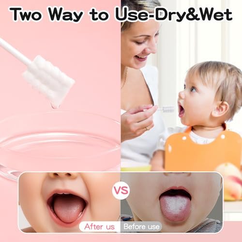 Individually wrapped baby tongue cleaners for newborn travel and safety