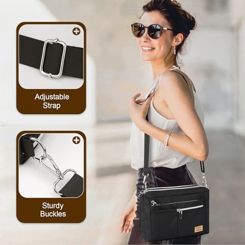 TiMOVO 9 to 11 inch carrying case displaying the adjustable shoulder strap configuration.