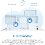 Three unit configuration of the TP-Link AX3000 system displaying sleek home office integration