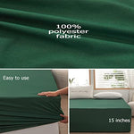 Deep pocket dark green microfiber bed sheet corner view