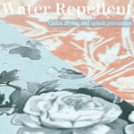Digital print details of pink flowers on Mocsicka bohemian shower curtain.