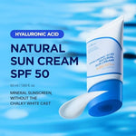 IsNtree physical mineral sunscreen texture swatch showing the lightweight hydrating daily sun cream formula