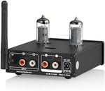 Douk Audio P6 MINI compact HiFi audio pre-amplifier top perspective showing the aluminum chassis.
