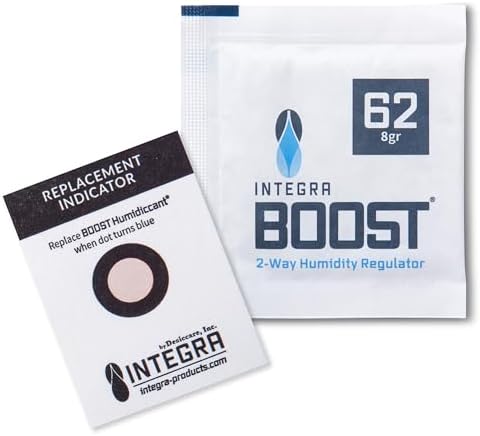 Integra Boost pack of 6 individually wrapped moisture balancer packs with indicator cards.