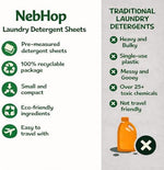 Compact travel size laundry detergent sheets for sensitive skin