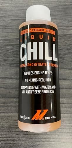 Imported USA Mishimoto cooling system additive bottle showing concentrated non toxic formula text