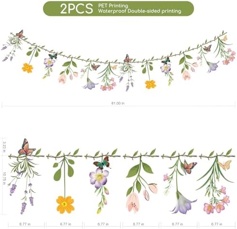 Close up shot of the high quality PVC material and detailed butterfly accents on the Ghegicu flower garland.