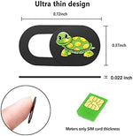 Three count pack of cute turtle design camera blocker stickers for laptops