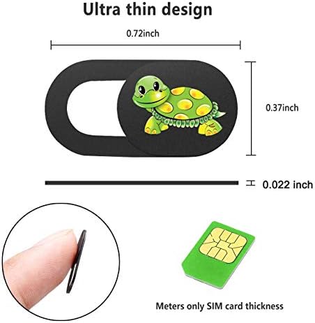Three count pack of cute turtle design camera blocker stickers for laptops