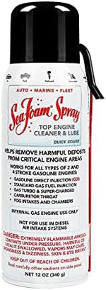 Sea Foam top engine cleaner spray showing the curved induction application straw attachment