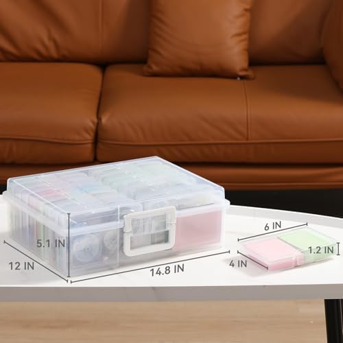 Open Novelinks photo storage box showing 16 individual inner containers