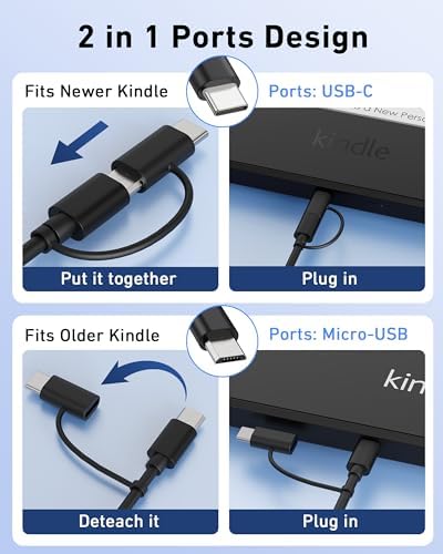 KENHAO dual connector charging cable extended to its full six-foot length for flexible household power access.