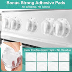 GRENFU Stove Knob Safety Covers (5 + 1 Pack) - Double-Key, Universal Size Gas Stove Knob Locks with Strong Double-Sided Tape, Heat-Resistant Oven Knob Covers for Child Safety/Pet Safety, Clear View - Image 6