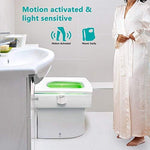 Zezhou motion sensitive toilet light illuminating a bathroom bowl in blue color