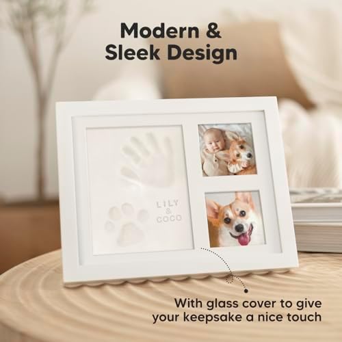 KeaBabies alpine white memory frame displayed on a nursery tabletop setup