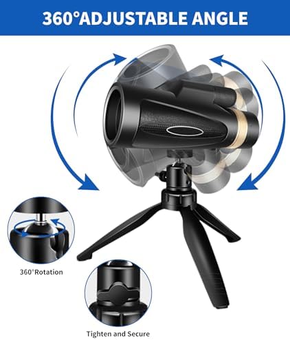Close up look at the ergonomic non slip rubber armored exterior and top damping focus wheel of the MD.LIFE high definition monocular.
