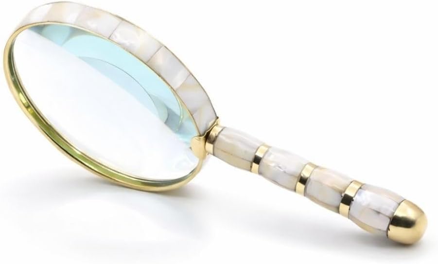 Decorative Magnifying Glass 5X Magnification Brass Handle with Antique Finish 2.75 Inch Lens Lightweight Handheld Magnifier for Reading, Elderly Vision & Inspection Stylish Vintage Decor & Gift - Image 12