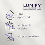 Close up of LUMIFY brimonidine tartrate eye drops for whiter eyes