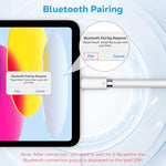 MoKo pencil charger adapter being plugged into a white tenth generation tablet for power.