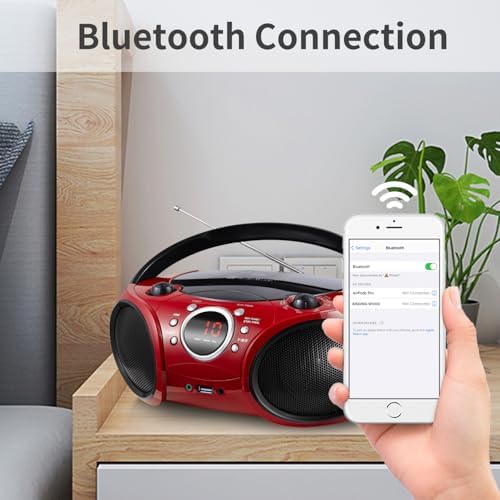 Singing Wood boombox top-loading CD compartment and digital LED display