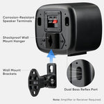 Side profile of Saiyin speakers with wall mounting bracket attached