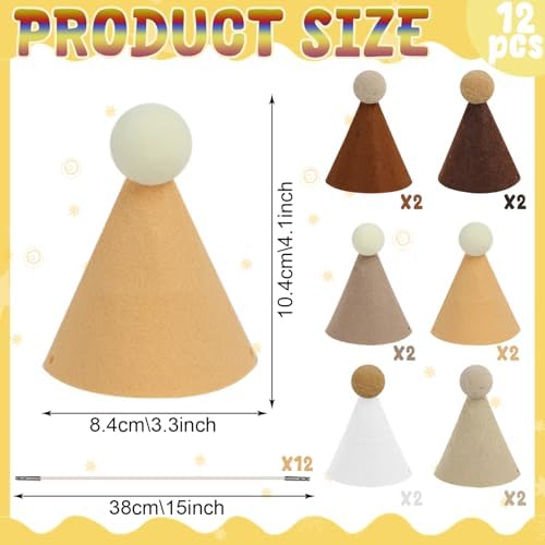 Dransmic Brown Mini Party Hats With Elastic String Detail