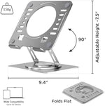 Uncaged Ergonomics rotating laptop riser with three hundred sixty degree swivel base