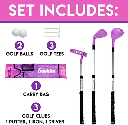 Childrens plastic golf club set with travel bag and accessories