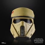 Angled perspective of the wearable 1:1 scale Shoretrooper electronic helmet for adult cosplayers