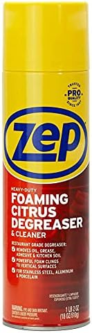 Close up of Zep foaming citrus cleaner spray nozzle and label details.