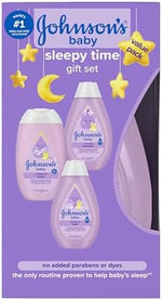 Johnson's Baby Sleepy Time gift set back of pack information