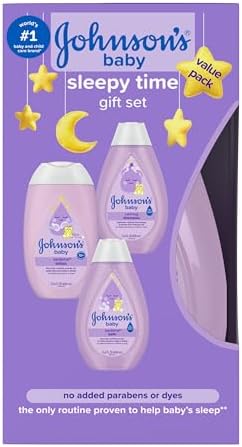Johnson's Baby Sleepy Time gift set back of pack information