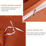 Detailed shot of the JSD Duvet Cover interior displaying the hidden zipper closure and internal corner ties