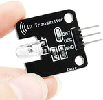 Side profile of the imported Gikfun digital components highlighting the pre-soldered header pins and compact layout.