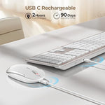 Seenda ultra thin cordless quiet keyboard highlighting the low profile scissor switch layout