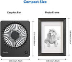 EasyAcc rechargeable cooling fan standing on an office desk showcasing the compact space saving design.