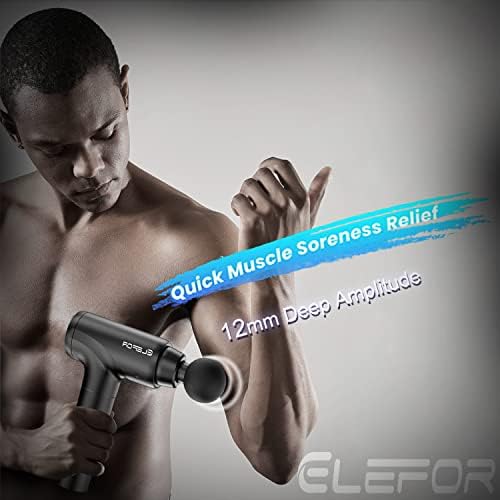 Six interchangeable massage heads included with the Elefor deep tissue muscle massager kit.