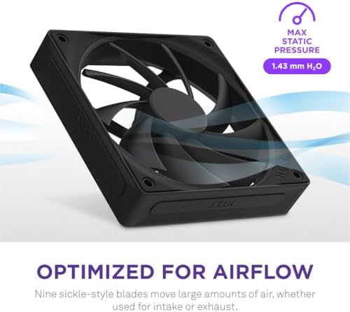 NZXT F120Q 120mm computer cooling fan showing chamfered frame profile