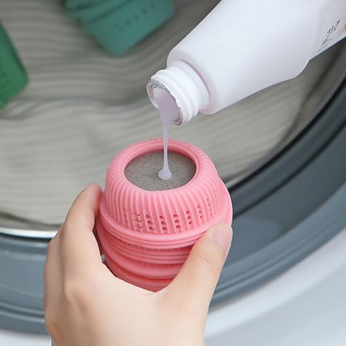 Close up of the high density water retaining sponge inside the laundry ball